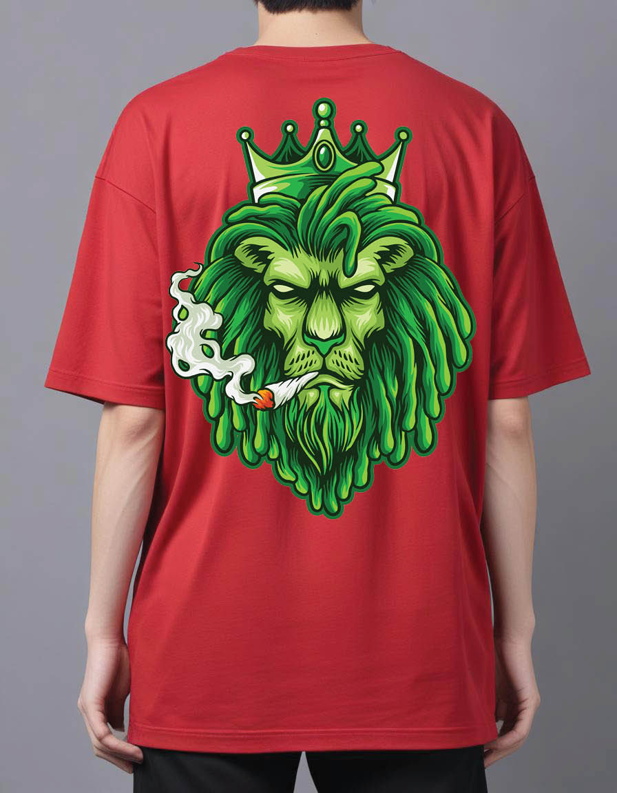 Thumbnail: lion king weed mens Oversized Printed t shirt