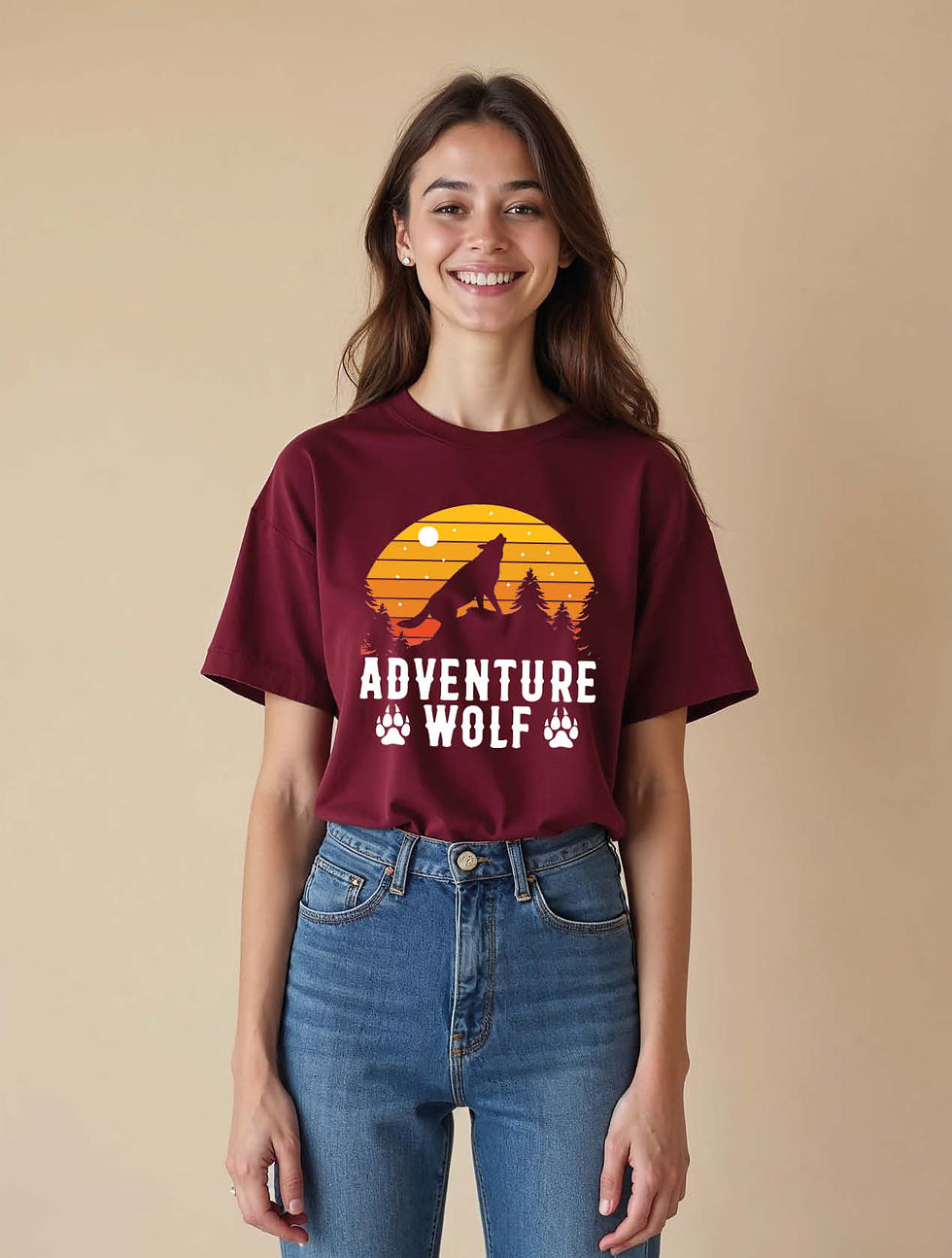 Thumbnail: adventure wolf Urban Women’s Printed Graphic Streetwear T-Shirt – Discount Offer