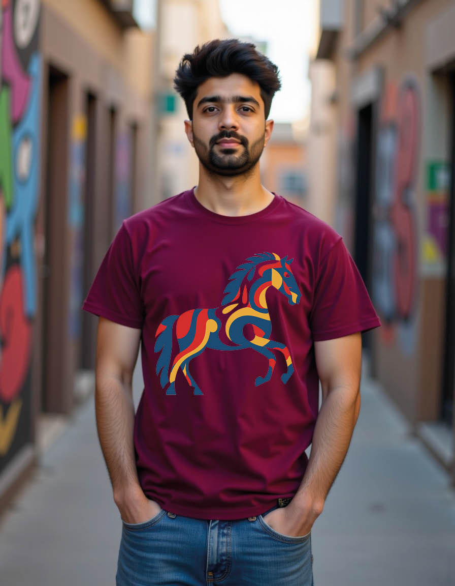Thumbnail: horse pop art mens printed graphic t shirt