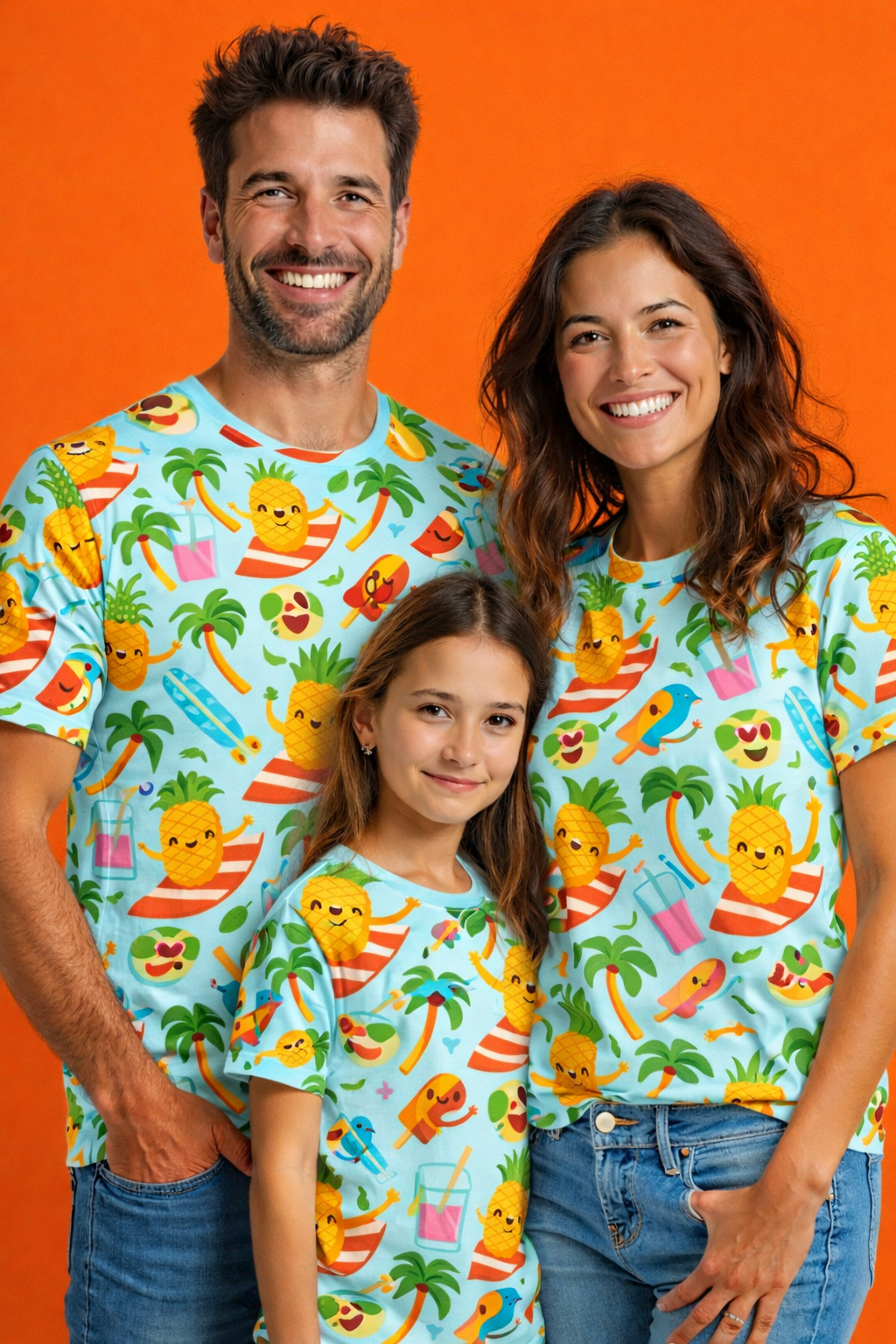 tropical family matching printed tees pack of 3
