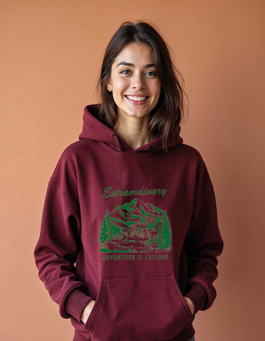 Thumbnail: extraordinary adventures is calling Unisex Graphic Printed Hoodies