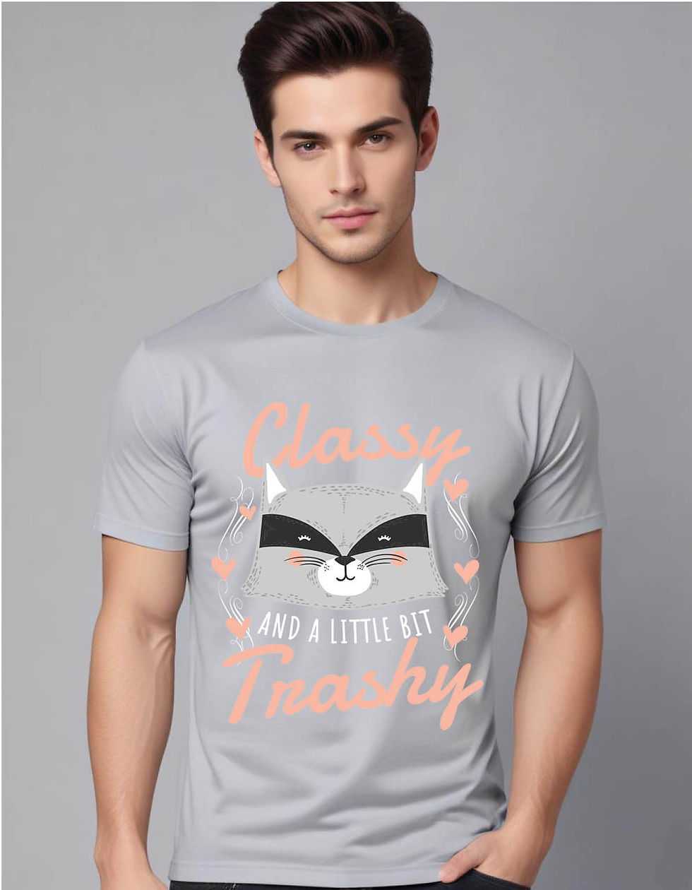 Thumbnail: classy raccoon mens printed graphic t shirt