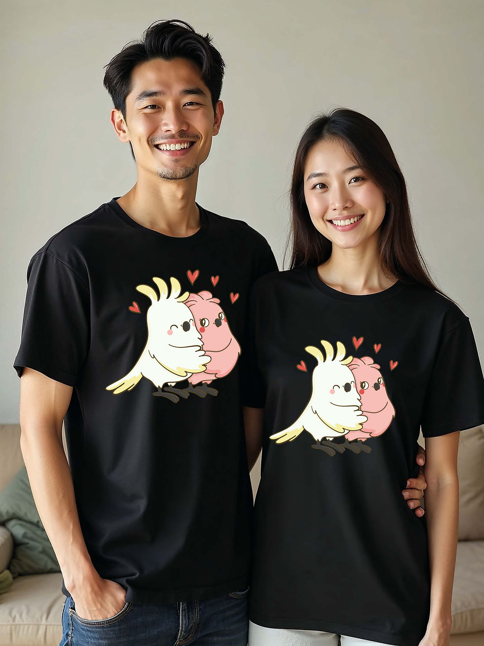 Thumbnail: Romantic Animal Couple T-Shirt Lovers Edition – Hot Deal