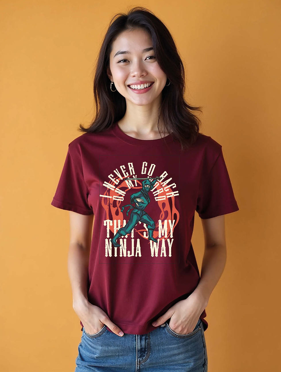Thumbnail: Never Go Back, That's My Ninja Way Stylish Women’s Typography T-Shirt – Sale
