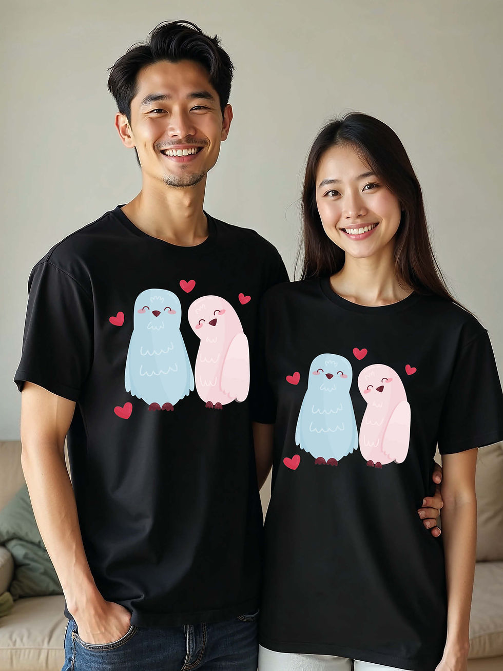 Thumbnail: Trendy Animal Couple Matching Tee Lovers Edition – Limited