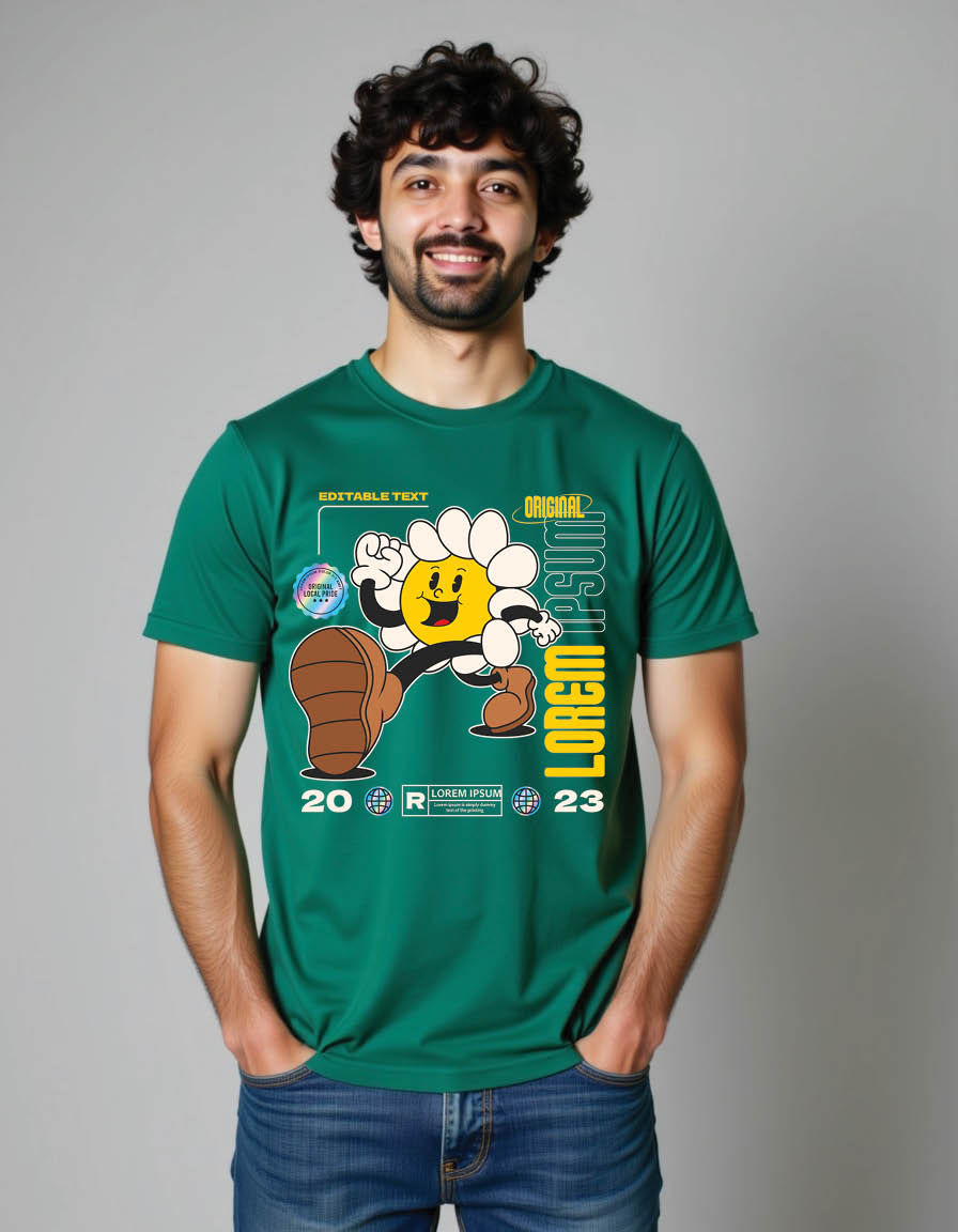 Thumbnail: street wear daisy flower groovy mens printed graphic t shirts