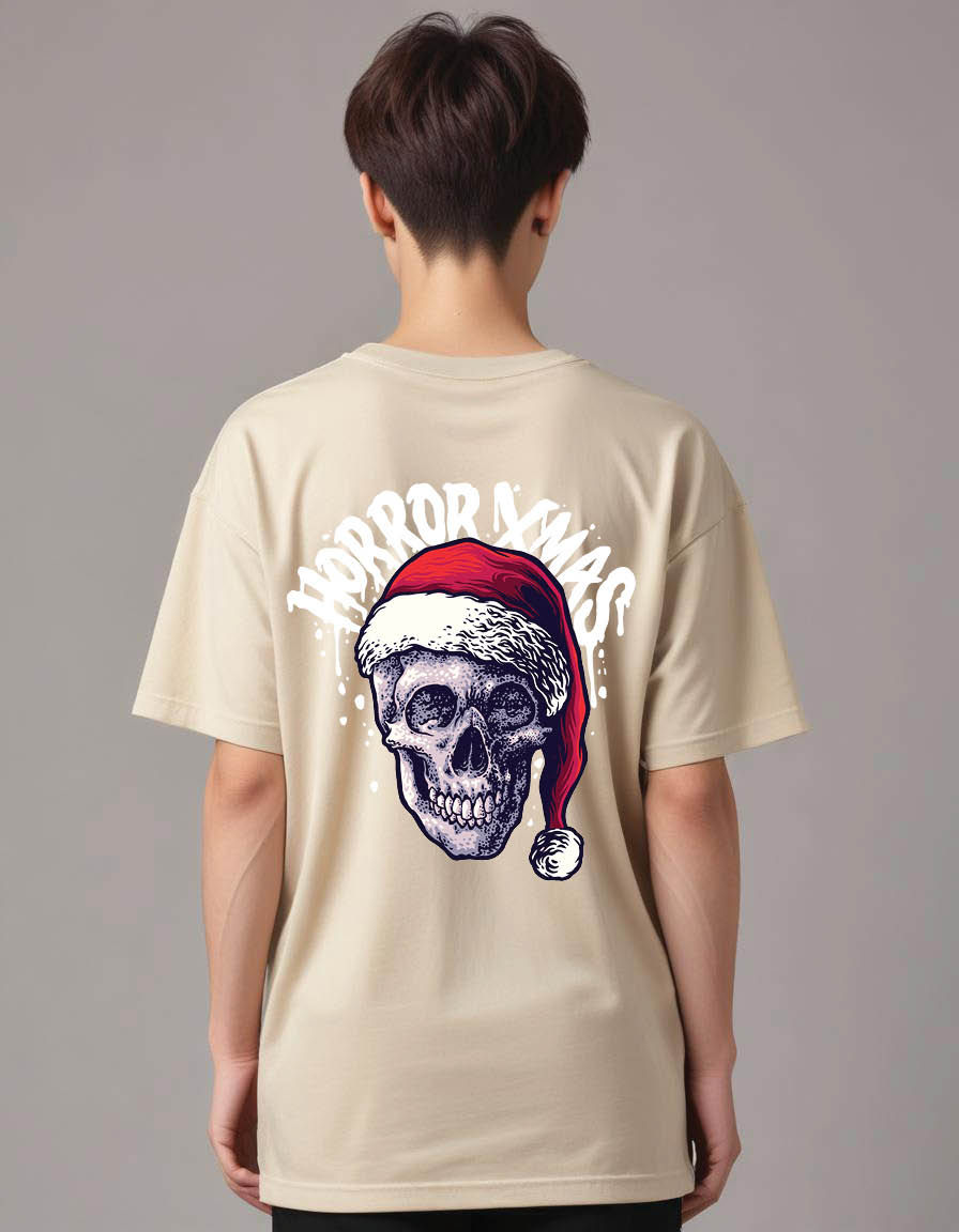 horror xmas mens Oversized Printed t shirt