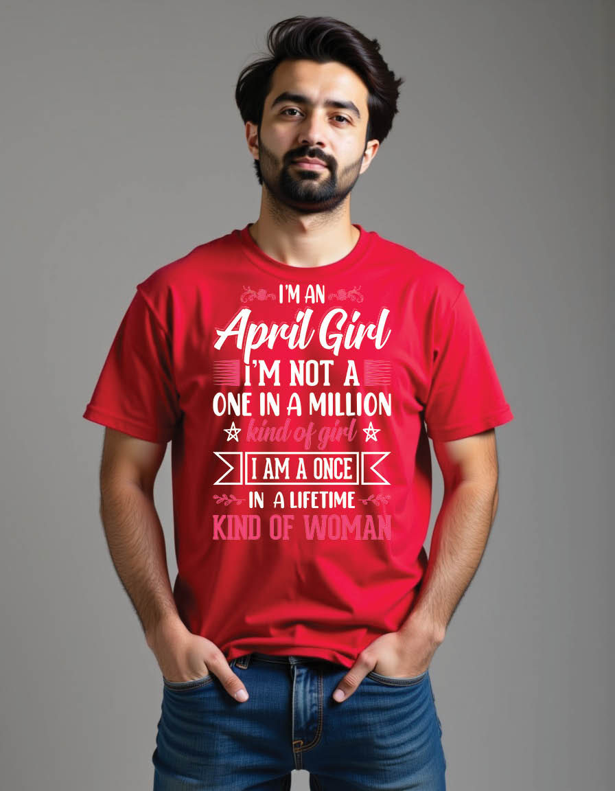 Thumbnail: april quotes typographic mens printed graphic t shirt