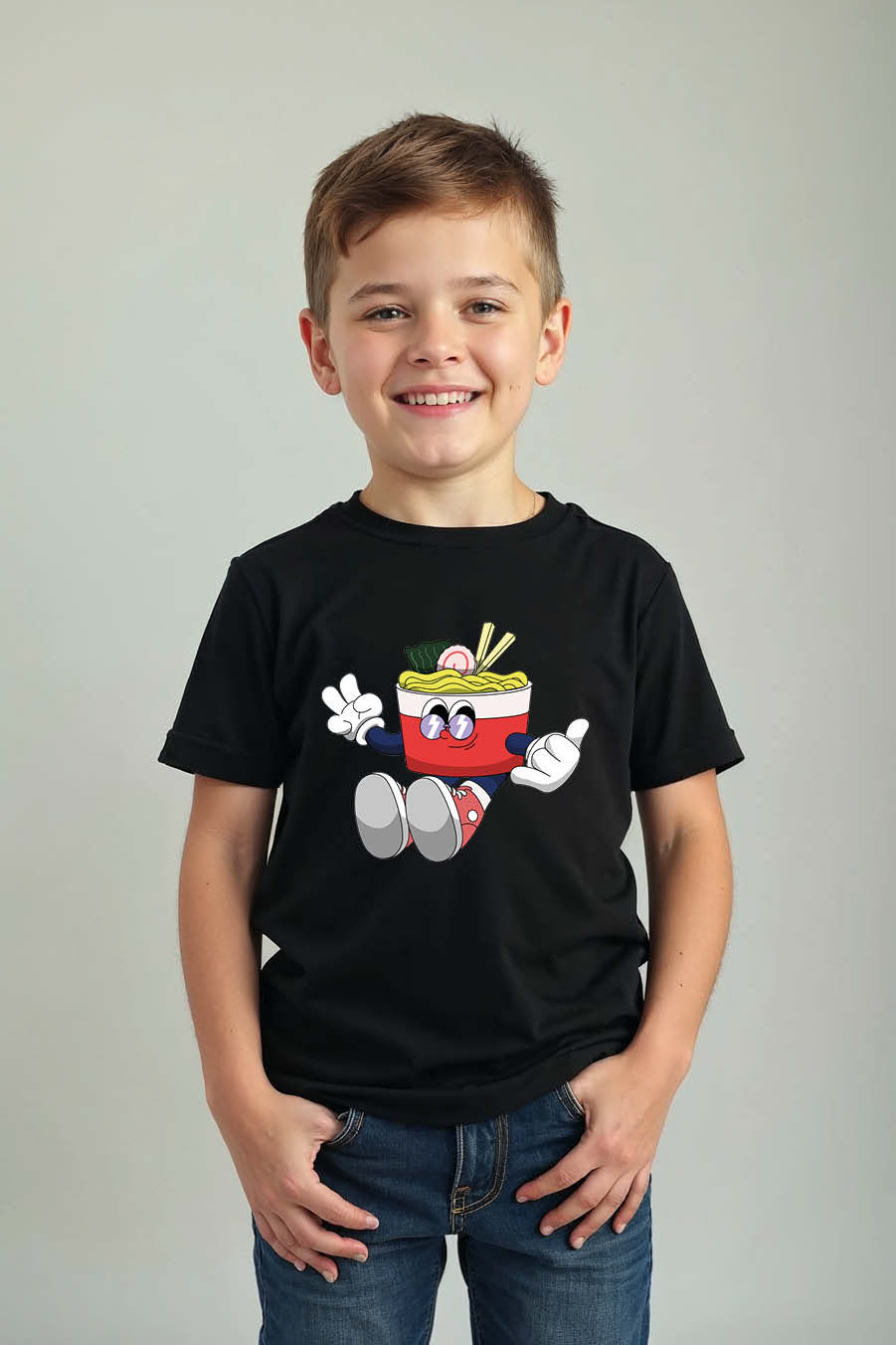 Thumbnail: Noodiles Colorful Cartoon Printed T-Shirt for Boys & Girls – Drawing Print Desig