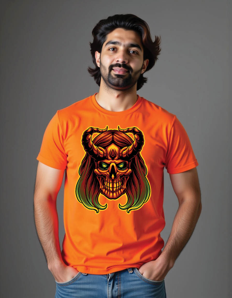 devil skull head mens printed graphic t shirt