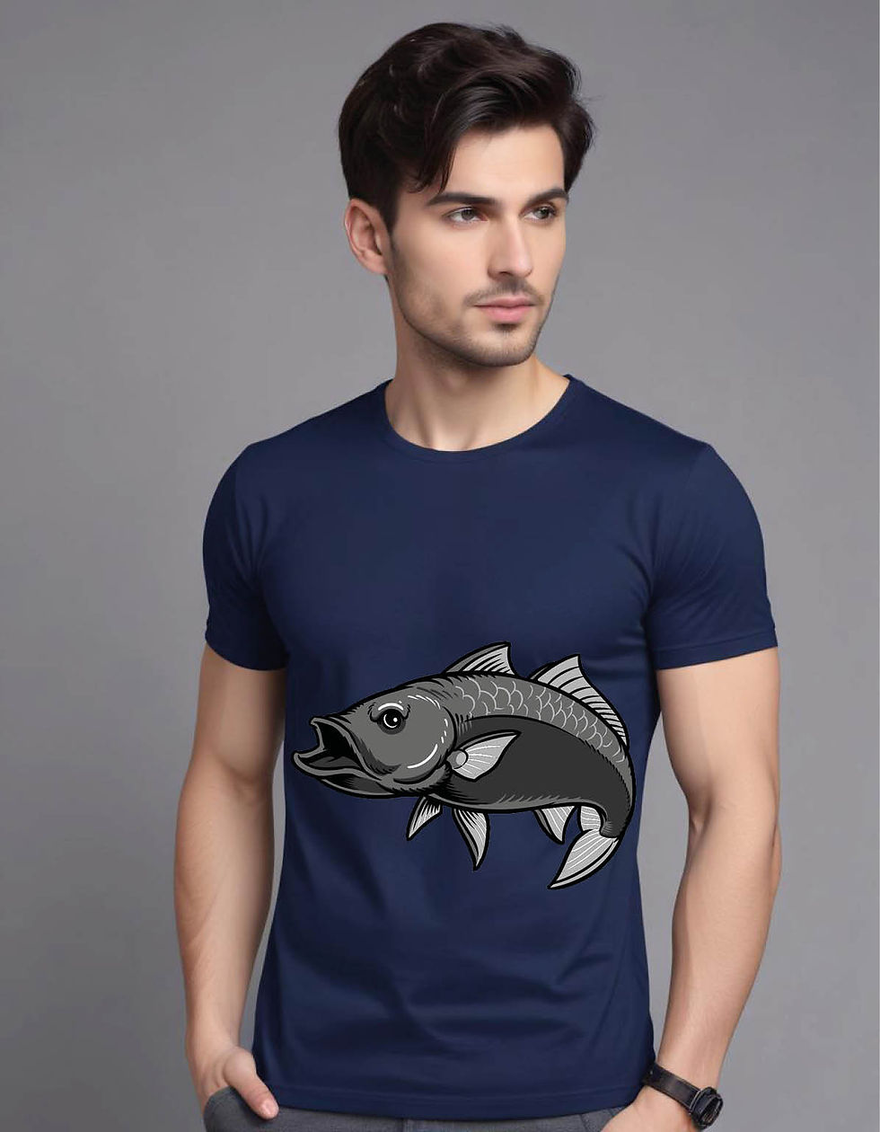Thumbnail: fish mens printed graphic t shirt