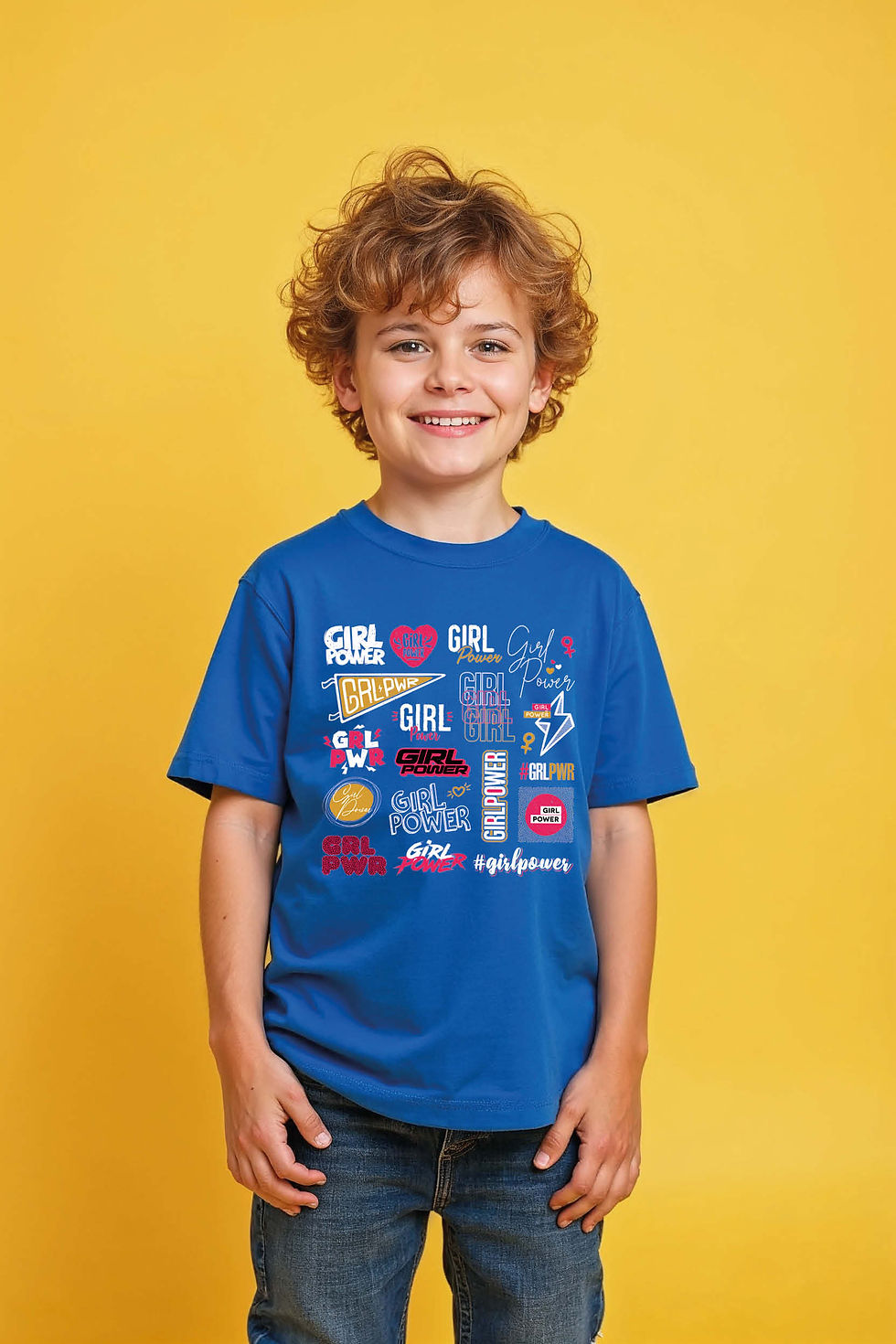 Girl Power Slogans Graphic T-Shirt Playful Typography Print T-Shirt for Kids –