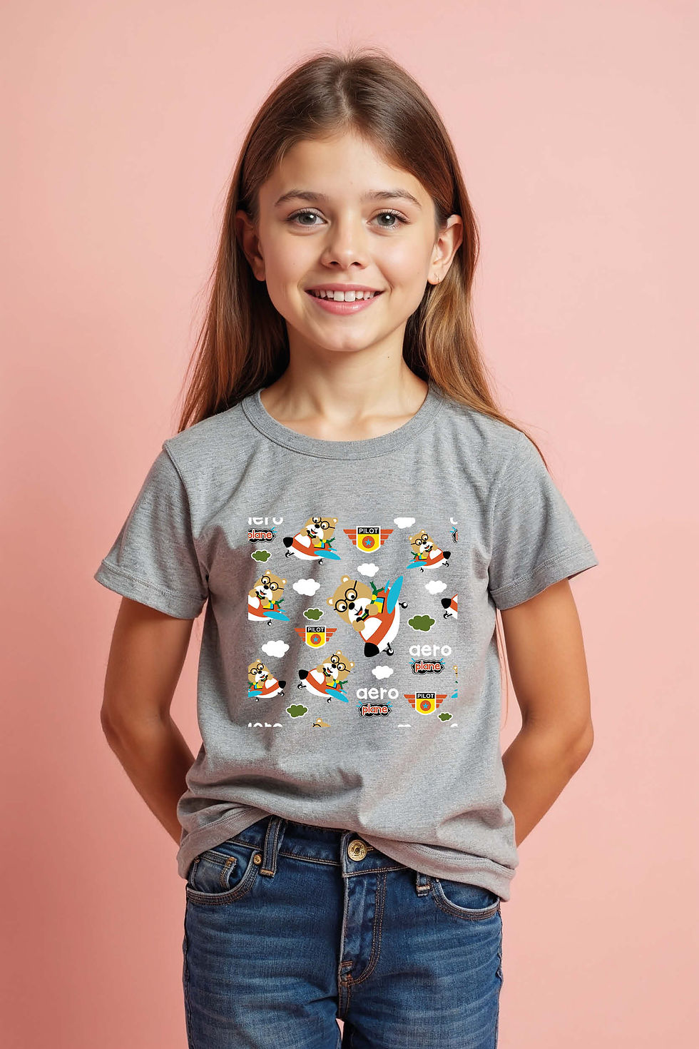 Thumbnail: Pilot Diver Carrtoon toy Everyday Stylish Kids Graphic T-Shirt – Illustration