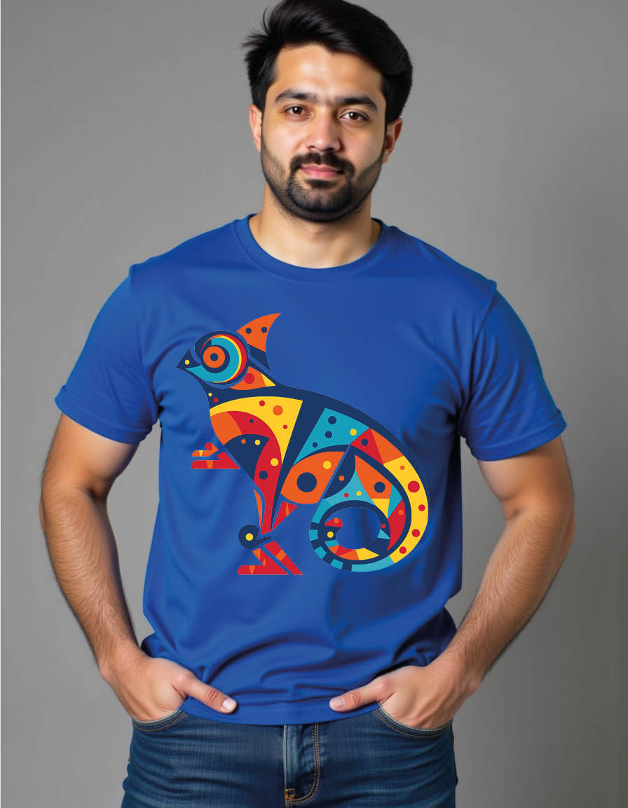 Thumbnail: chameleon cartoon mens printed graphic t shirt