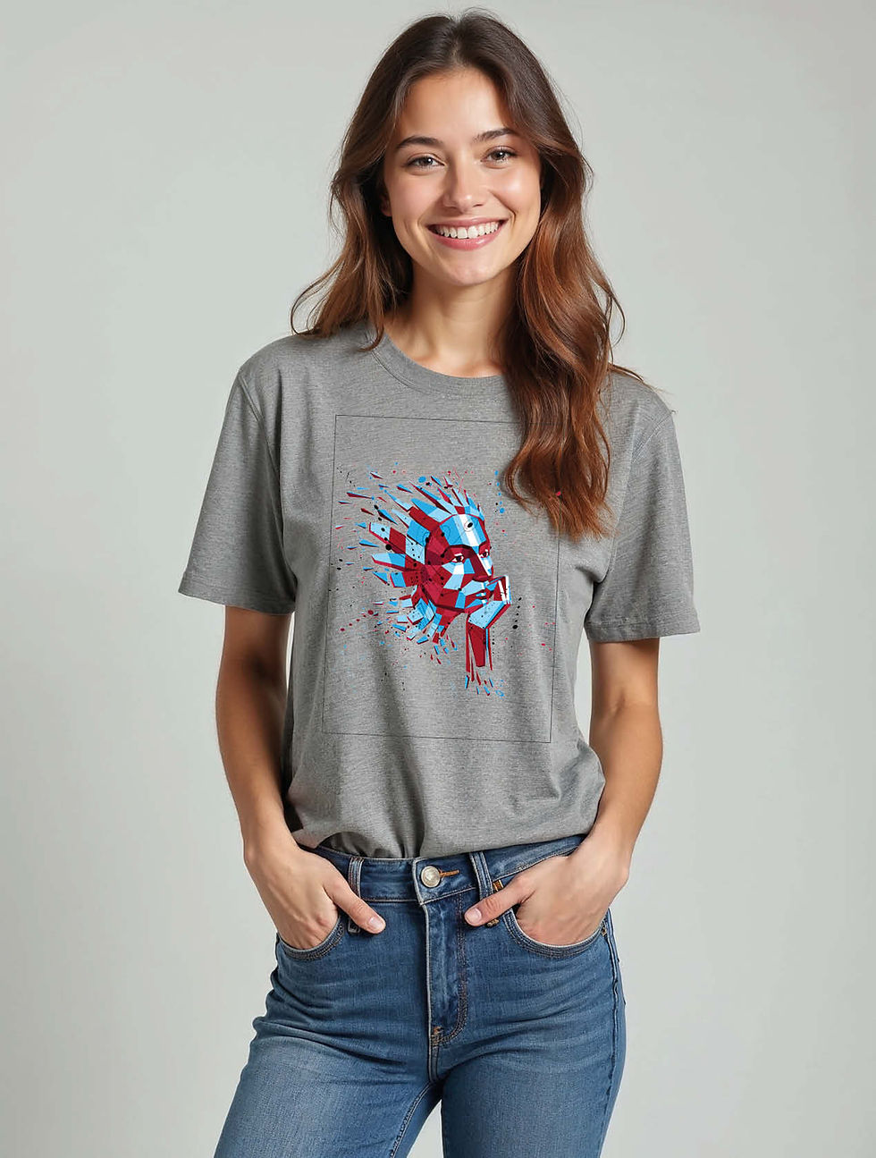 Thumbnail: Shattered Geometric Gorilla Casual Women’s Graphic T-Shirt – Hot Deal