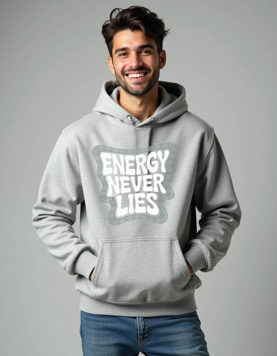 Thumbnail: energy never lies Men’s Streetwear Graphic Printed Hoodie  Graphic Pr