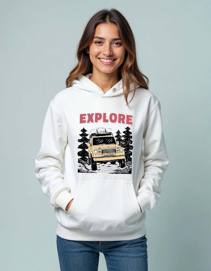 Thumbnail: Explore the mountain Unisex Graphic Printed Hoodie