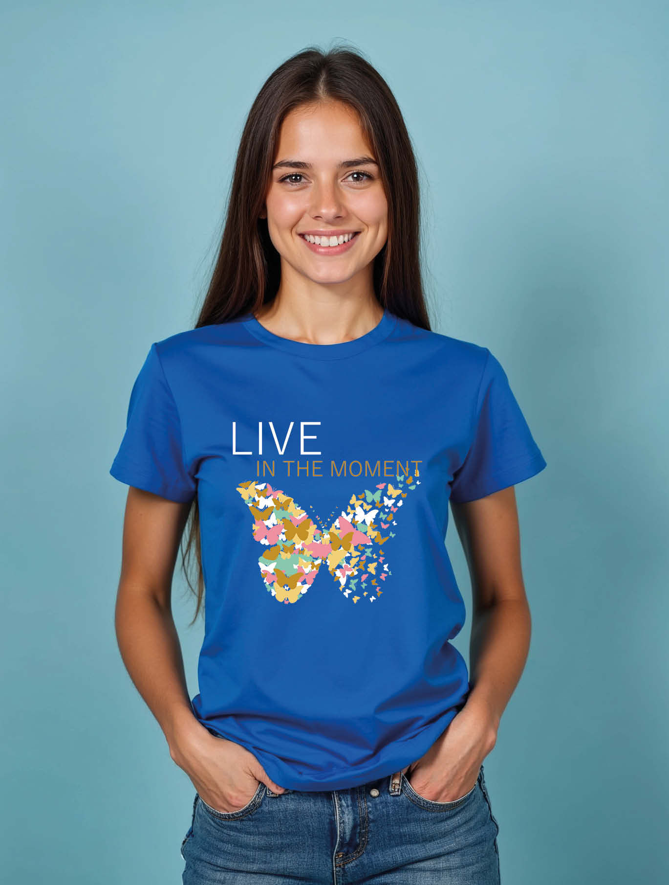 live in the moment Classic Women’s stylish printed Graphic T-Shirt