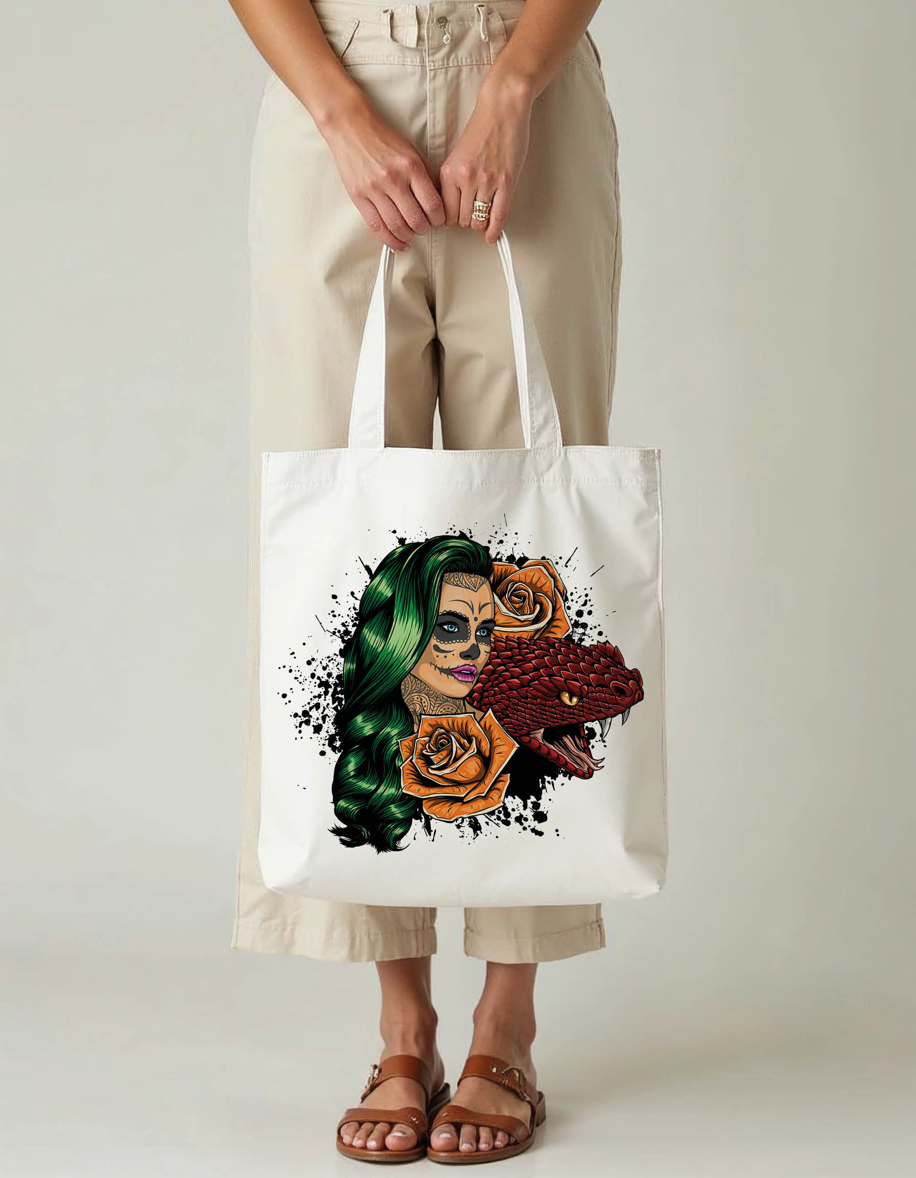 Shopping Tote Printed Bag – Fashionable Daily Use Tote Eco-Friendly Choice