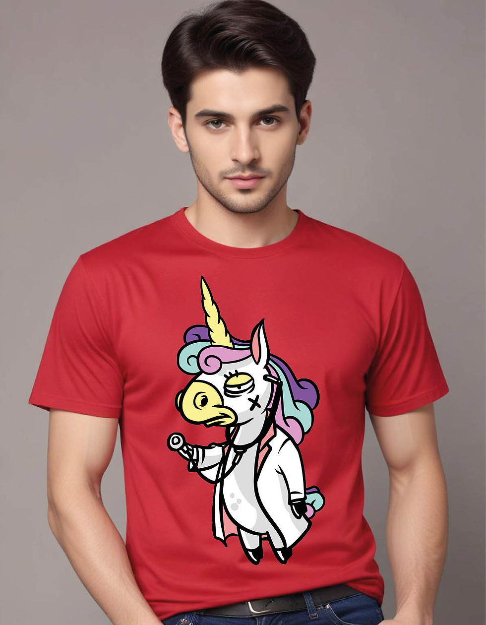 Thumbnail: doctor unicorn mens printed graphic t shirt