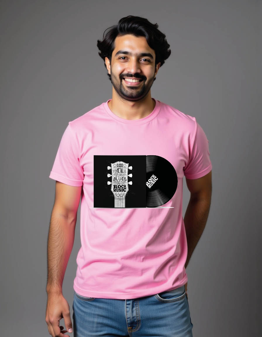 Thumbnail: rock music concept vinyl dick mockuprock roll music mens printed graphic t shirt