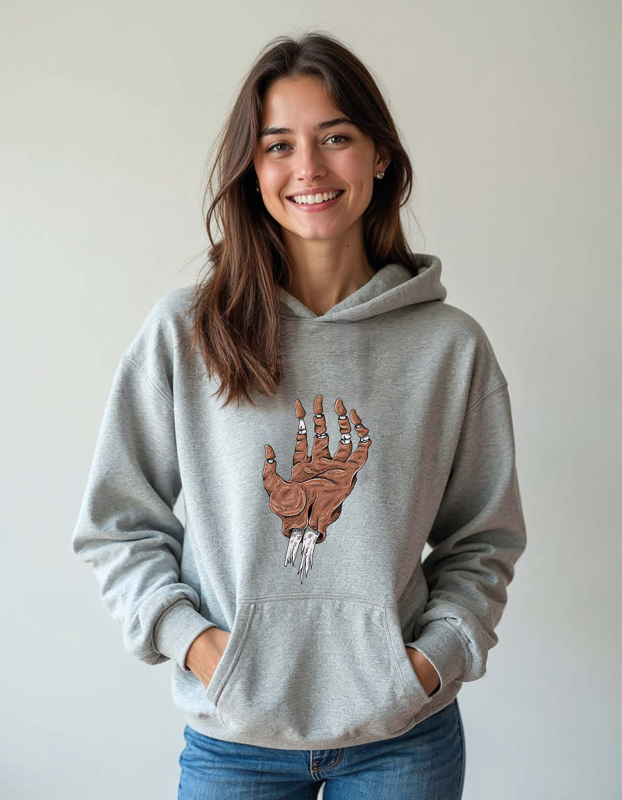 Thumbnail: Skeletal Hand Stylish Unisex Printed Graphic Hoodies For Men & Women