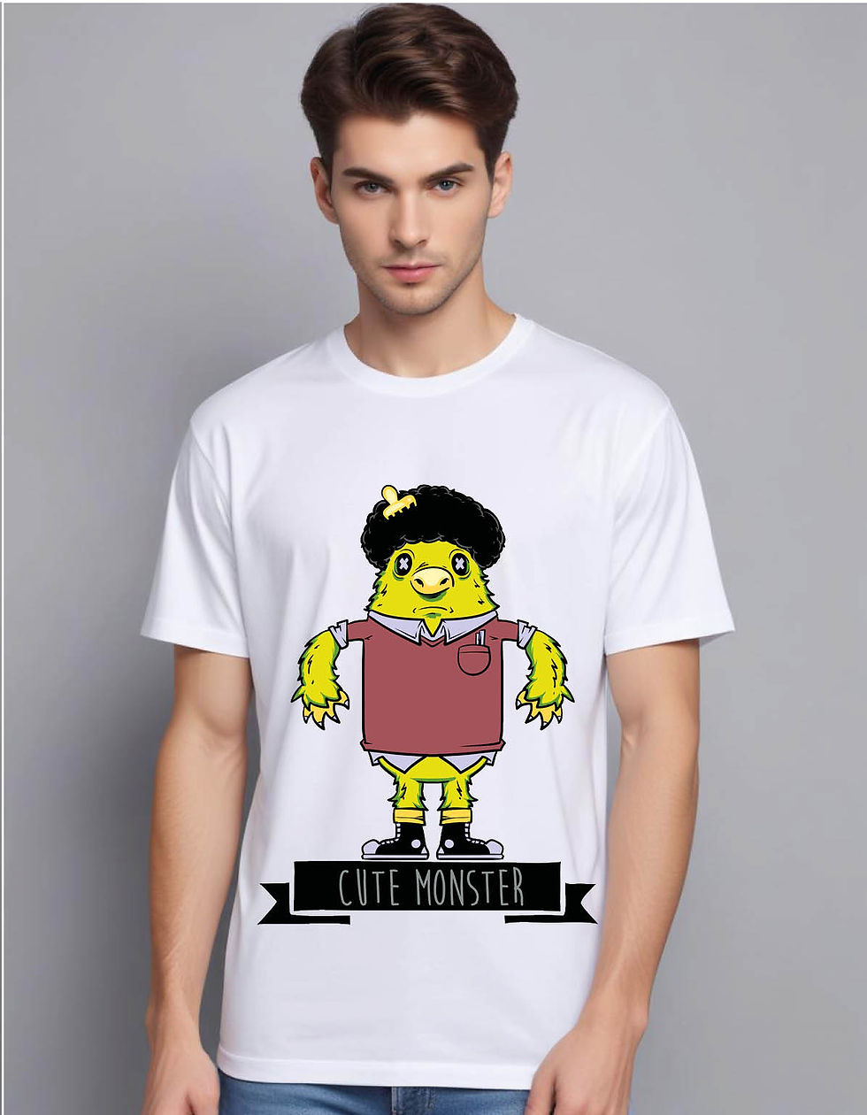 Thumbnail: cute monster mens printed graphic t shirt