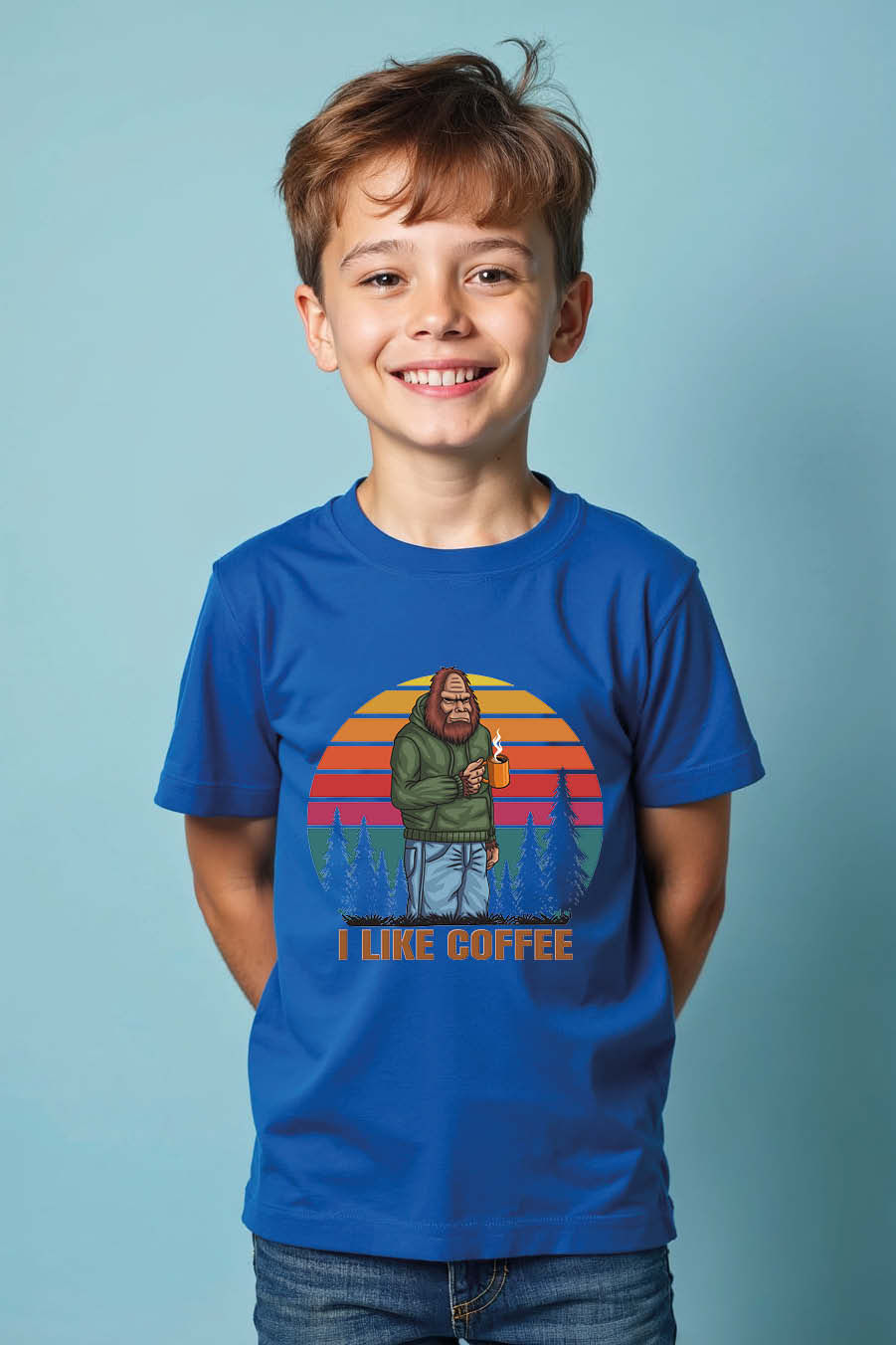 i like coffee Colorful Typography Print T-Shirt for Kids – Print Design