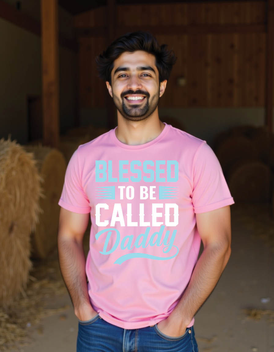 Thumbnail: blessed be called daddy fathers day mens printed graphic t shirt