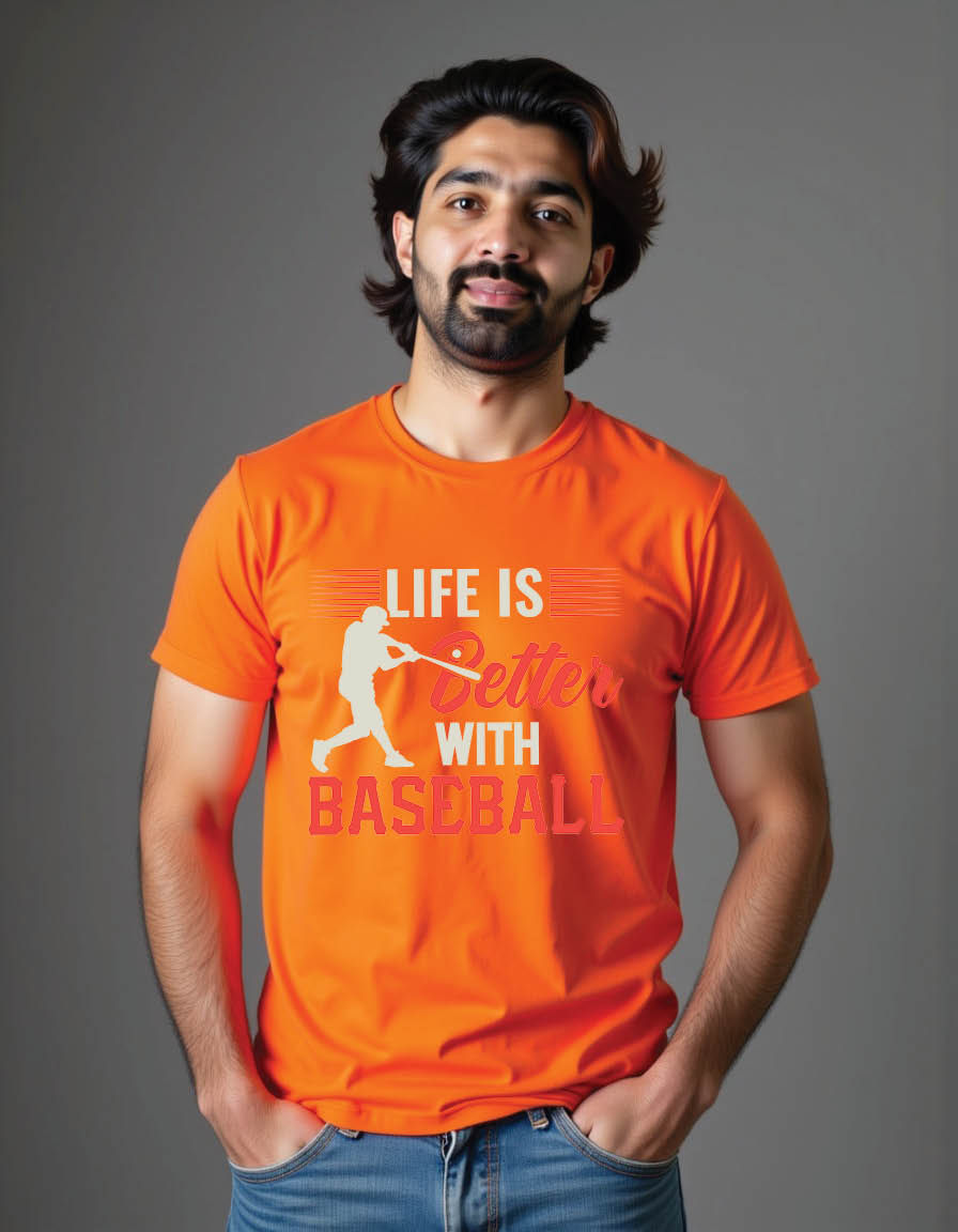 Thumbnail: life is better with baseball mens printed graphic t shirt