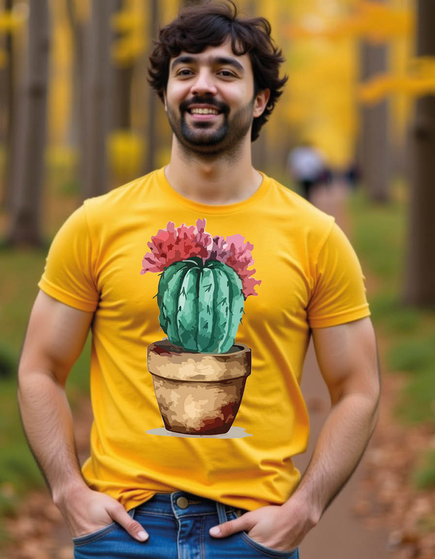 Thumbnail: cactus set cactus watercolor painting package mens printed graphic t shirt