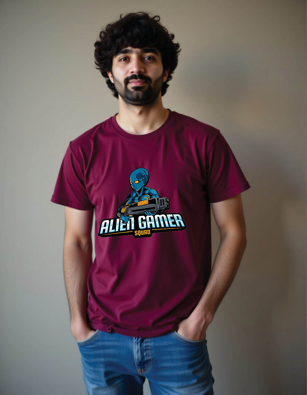 Thumbnail: alien soldier mascot esport mens printed graphic t shirts
