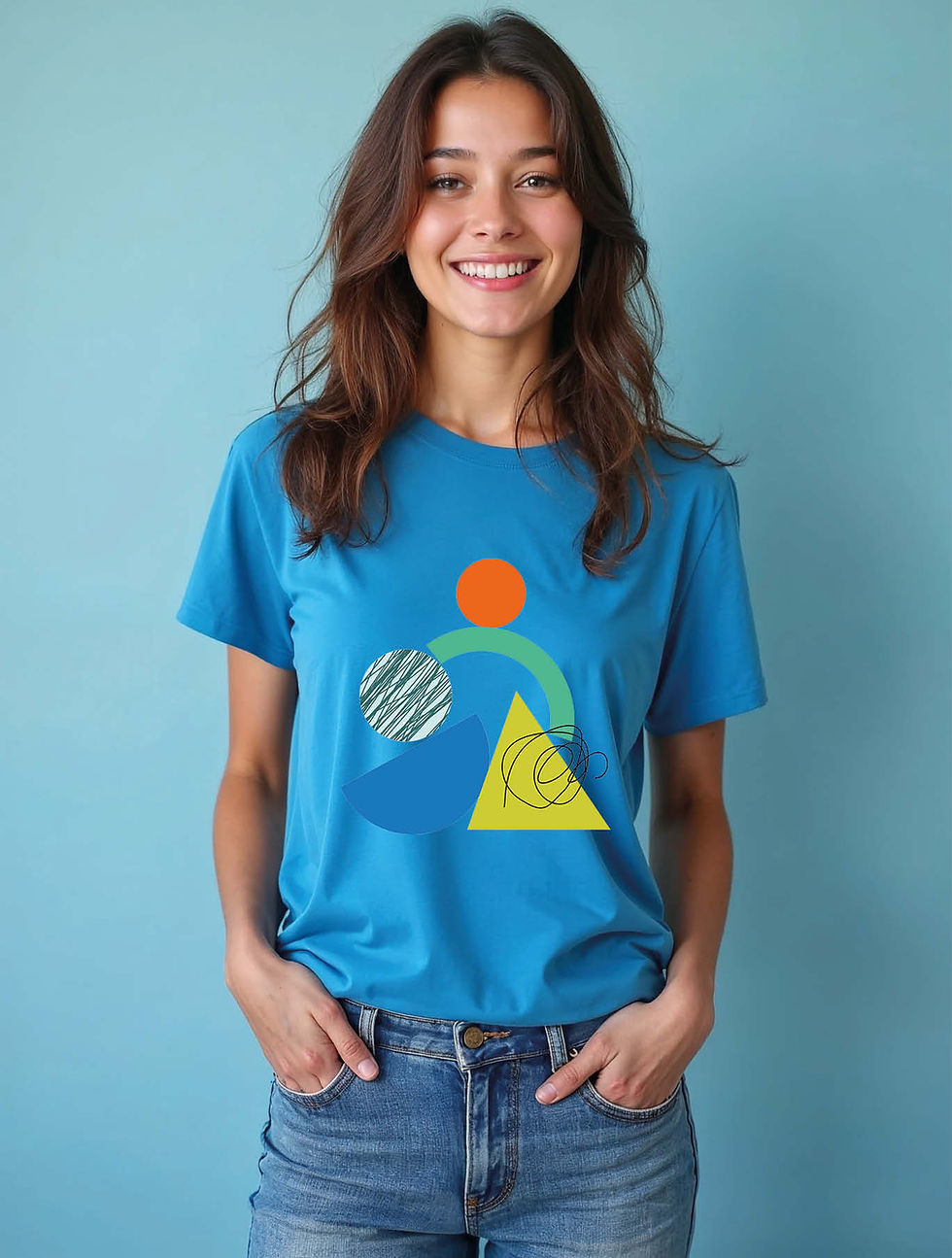 Thumbnail: Abstract Shapes Chic Women’s Printed Streetwear T-Shirt – Shop Now