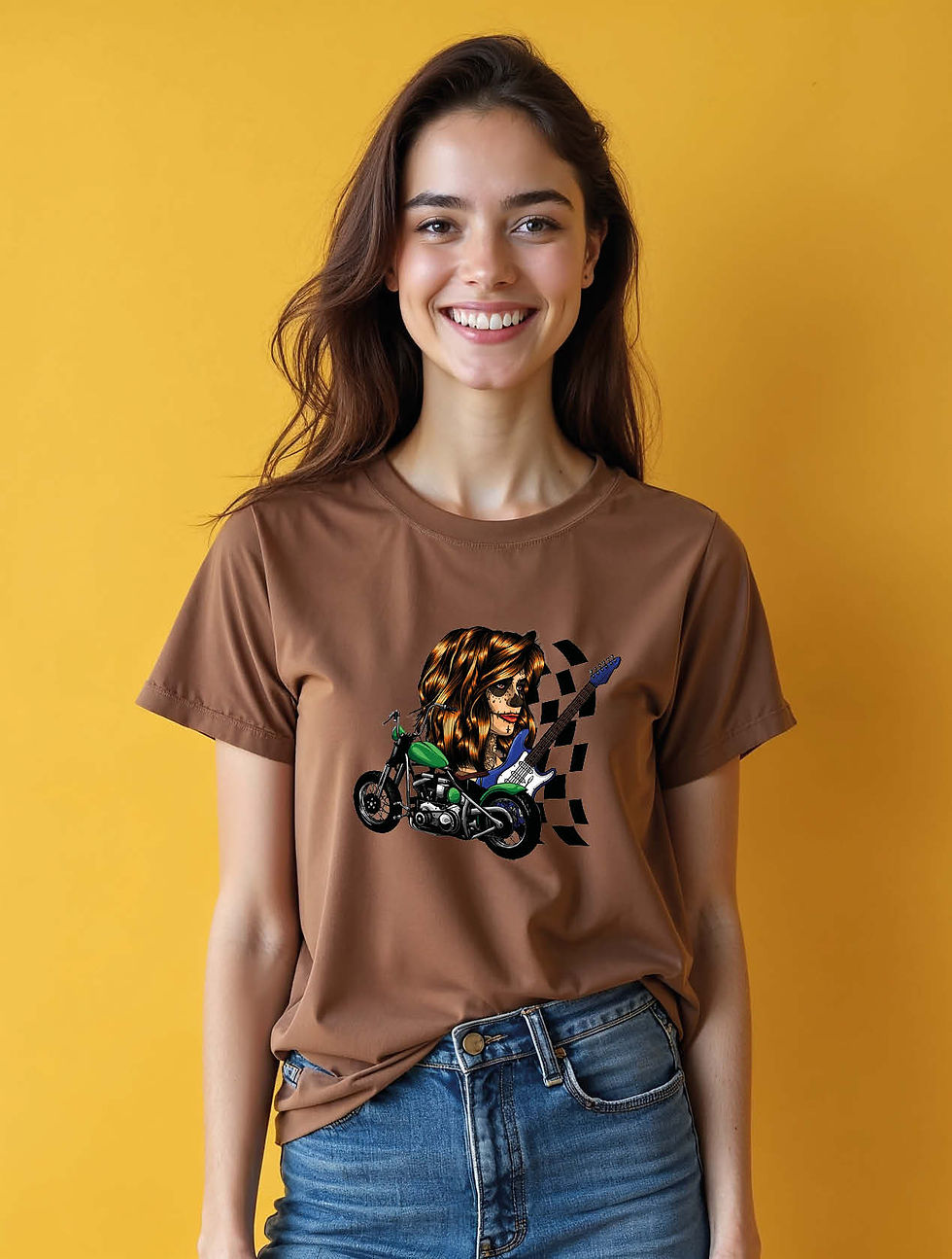 Thumbnail: Biker Rocker Lioness Modern Women’s Graphic T-Shirt – Shop Now