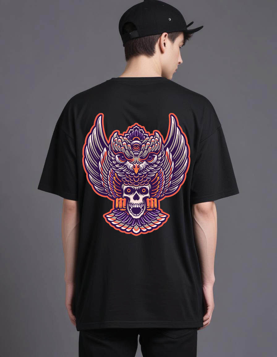 Thumbnail: mythical owl mens Oversized Printed t shirt