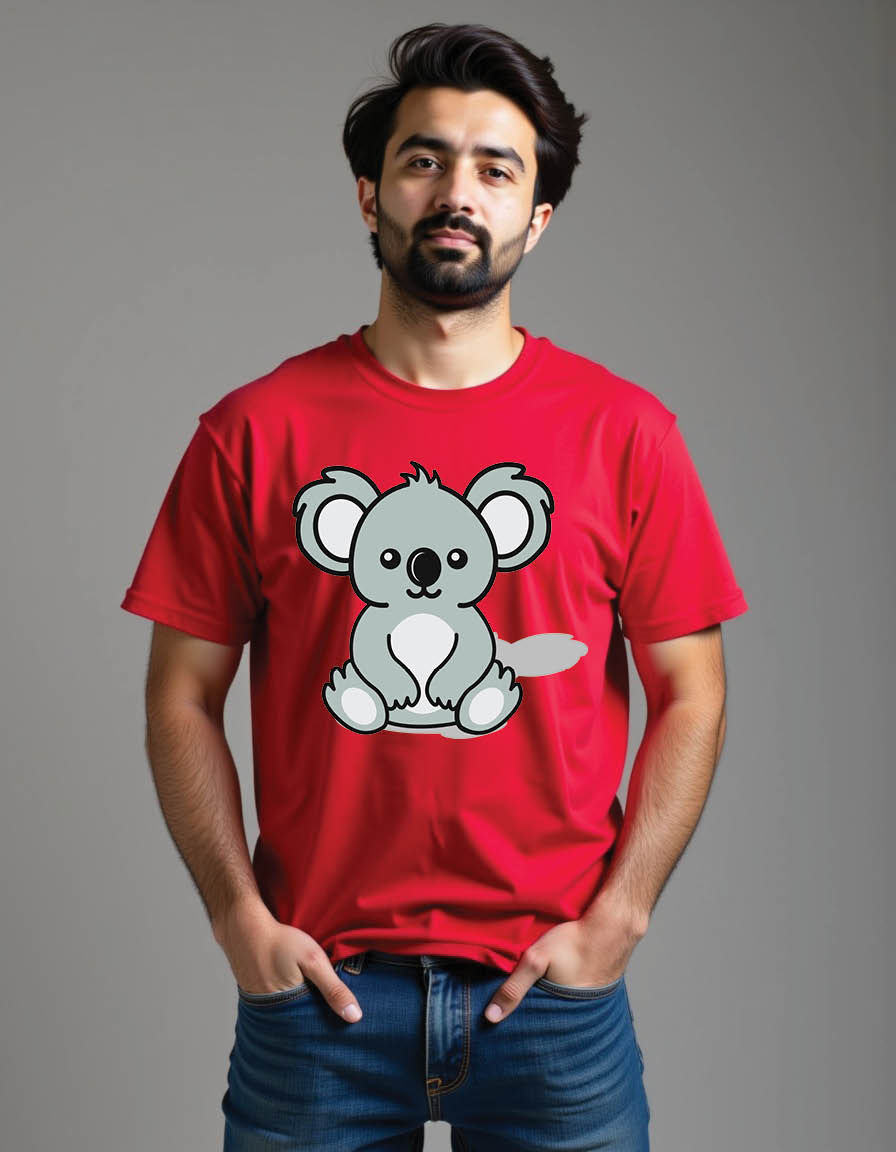 cartoon koala bear mens printed graphic t shirt
