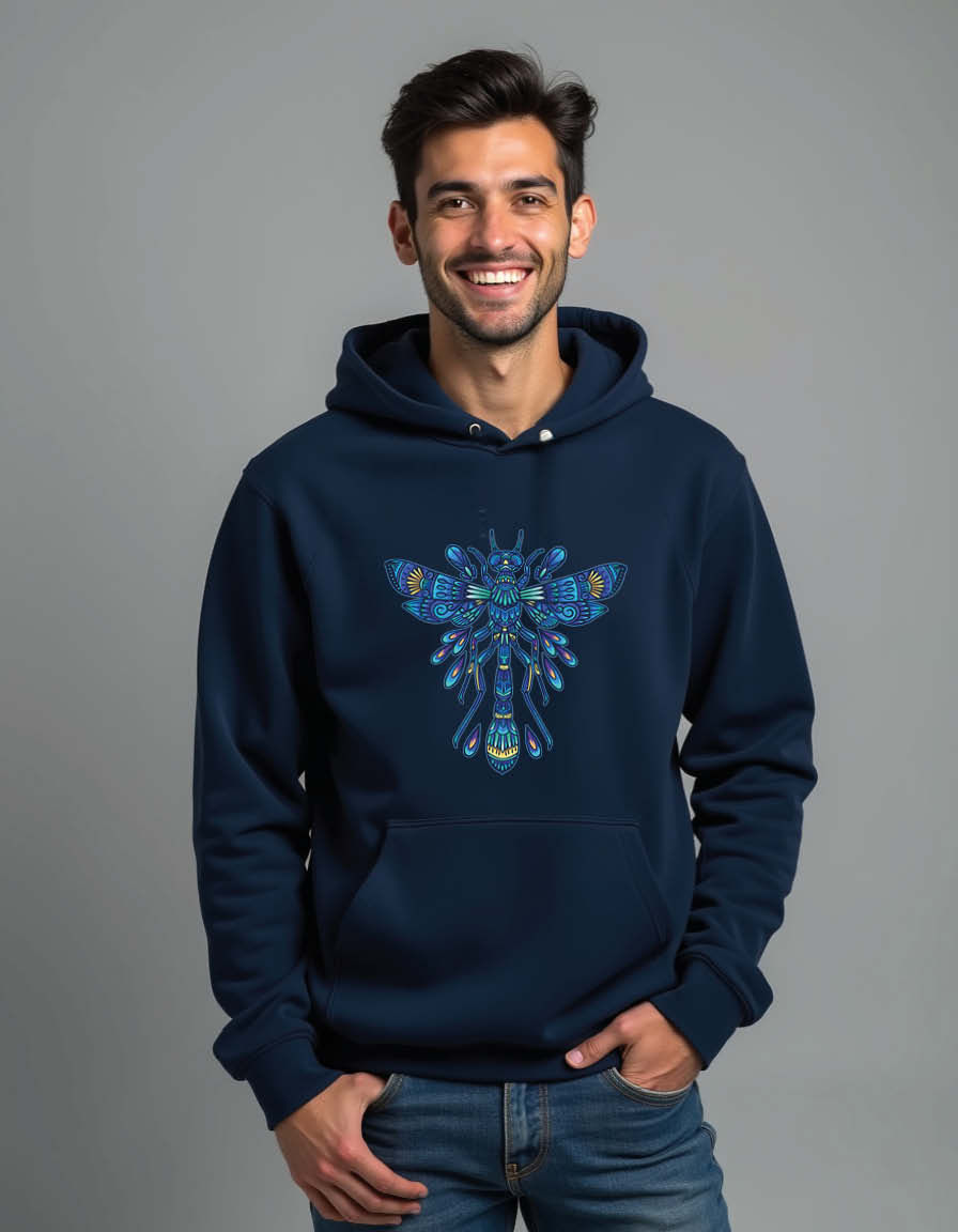 Thumbnail: Mystic Blue Dragonfly Mandala Streetwear Unisex Printed Graphic Hoodies