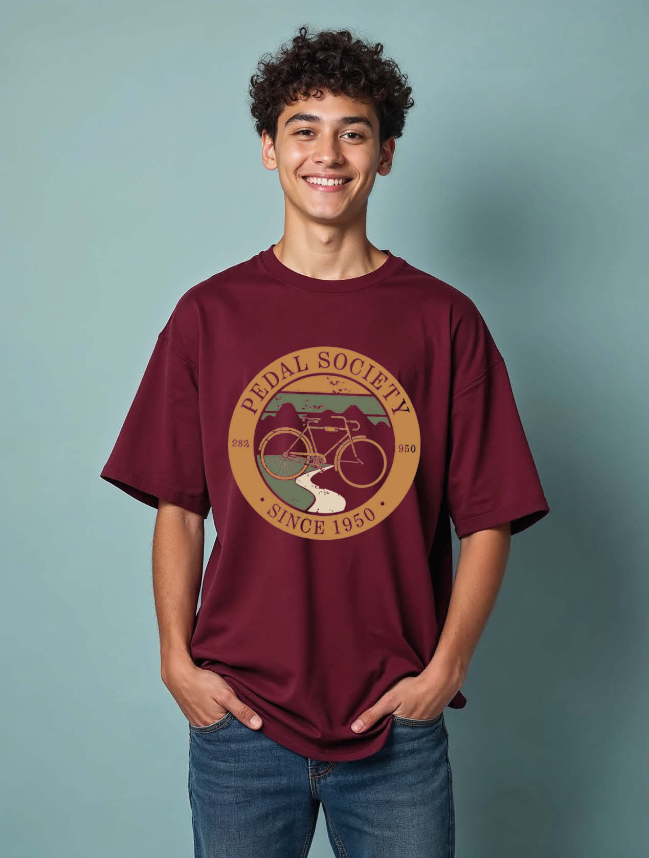 pedal society Aesthetic Unisex Drop Shoulder Oversized T-Shirt for Me & women