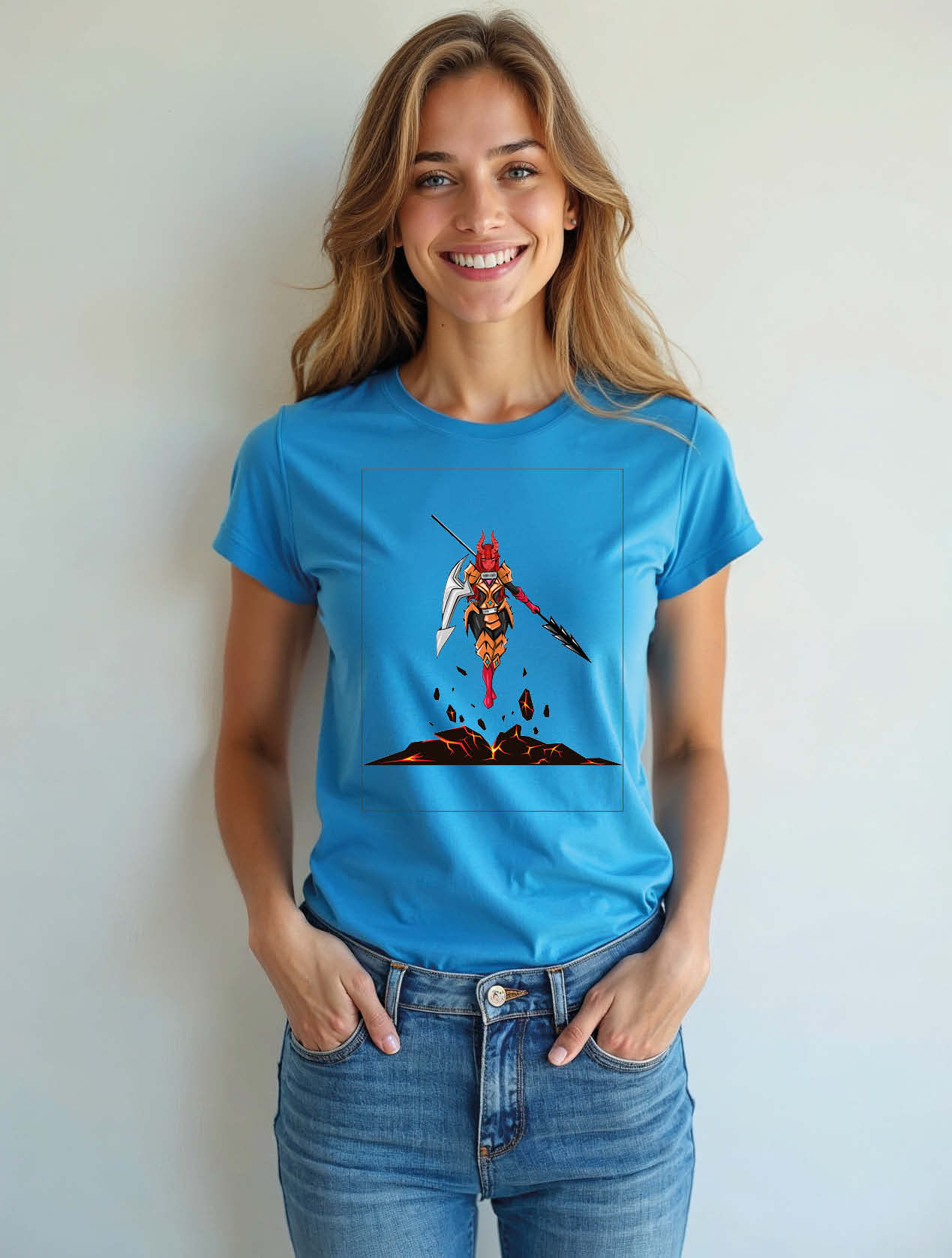 Fiery Demon Warrior Cool Women’s Printed Graphic Streetwear T-Shirt – Best Price