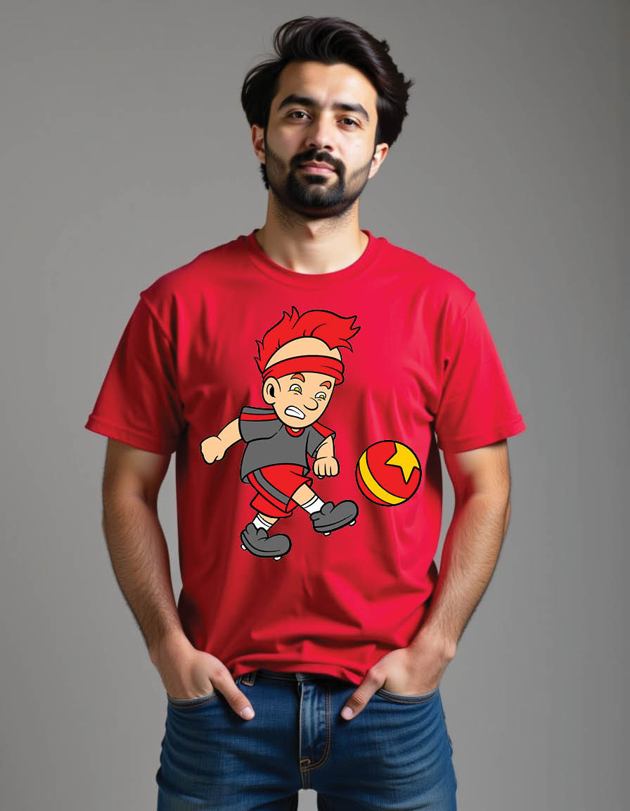 Thumbnail: football kids hand drawn style mens printed graphic t shirt