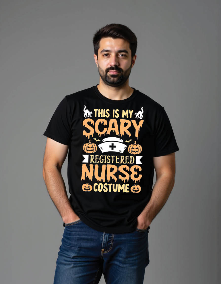 Thumbnail: this is my scary registered nurse costume halloween mens printed graphic t shirt