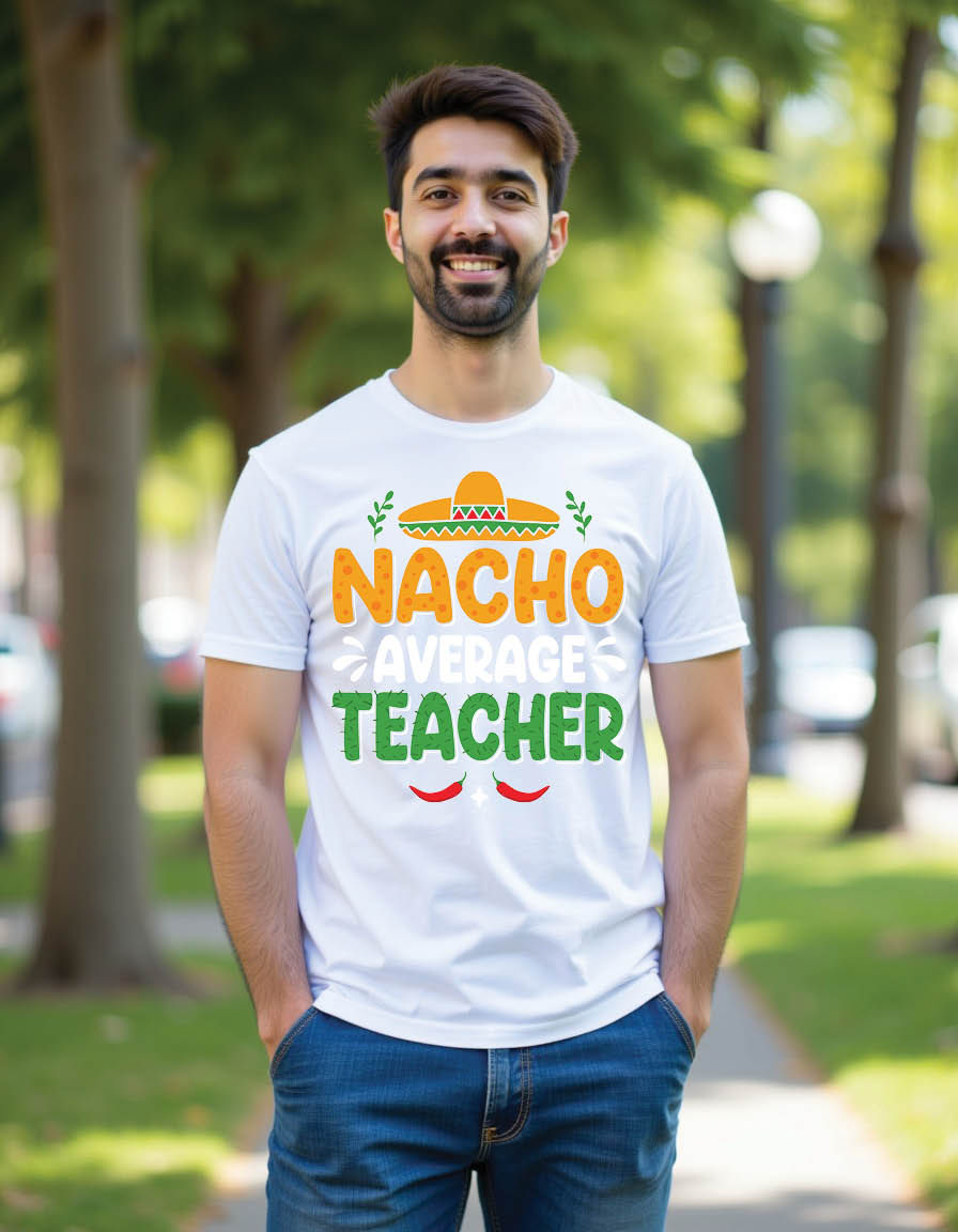 Thumbnail: nacho average teacher cinco de mayo mens printed graphic t shirt