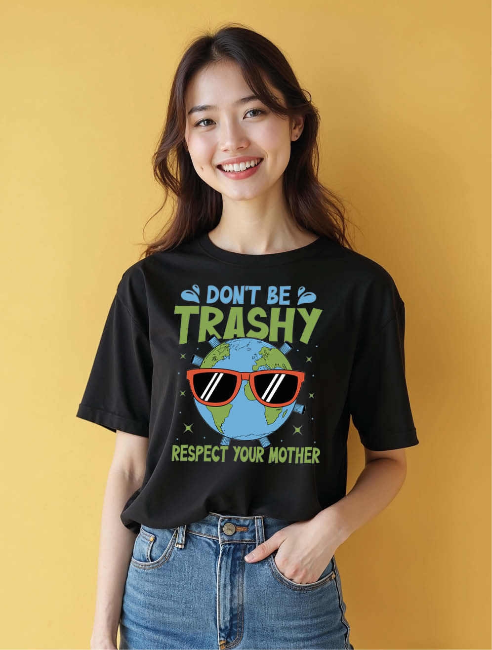 Dont be trashy respect your mother Urban Women’s Typography T-Shirt – Hot Deal