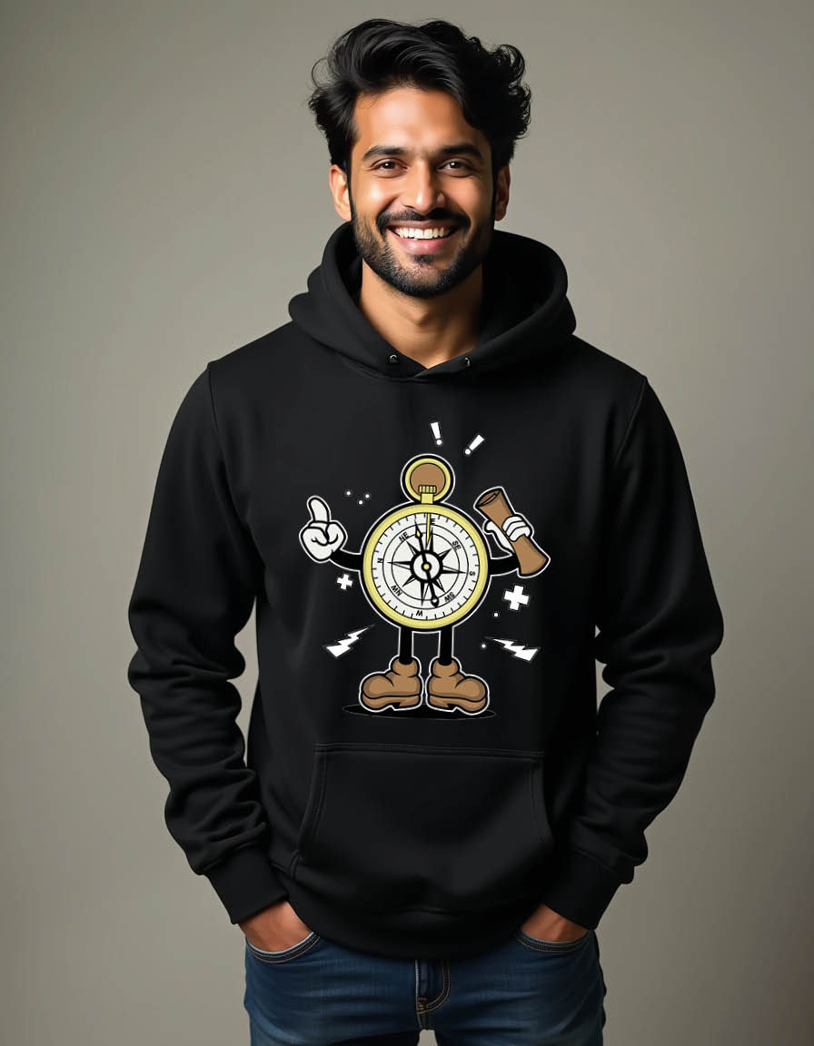 clock Stylish Men’s Streetwear Hoodie – Cool Printed Outfit | Big Sale