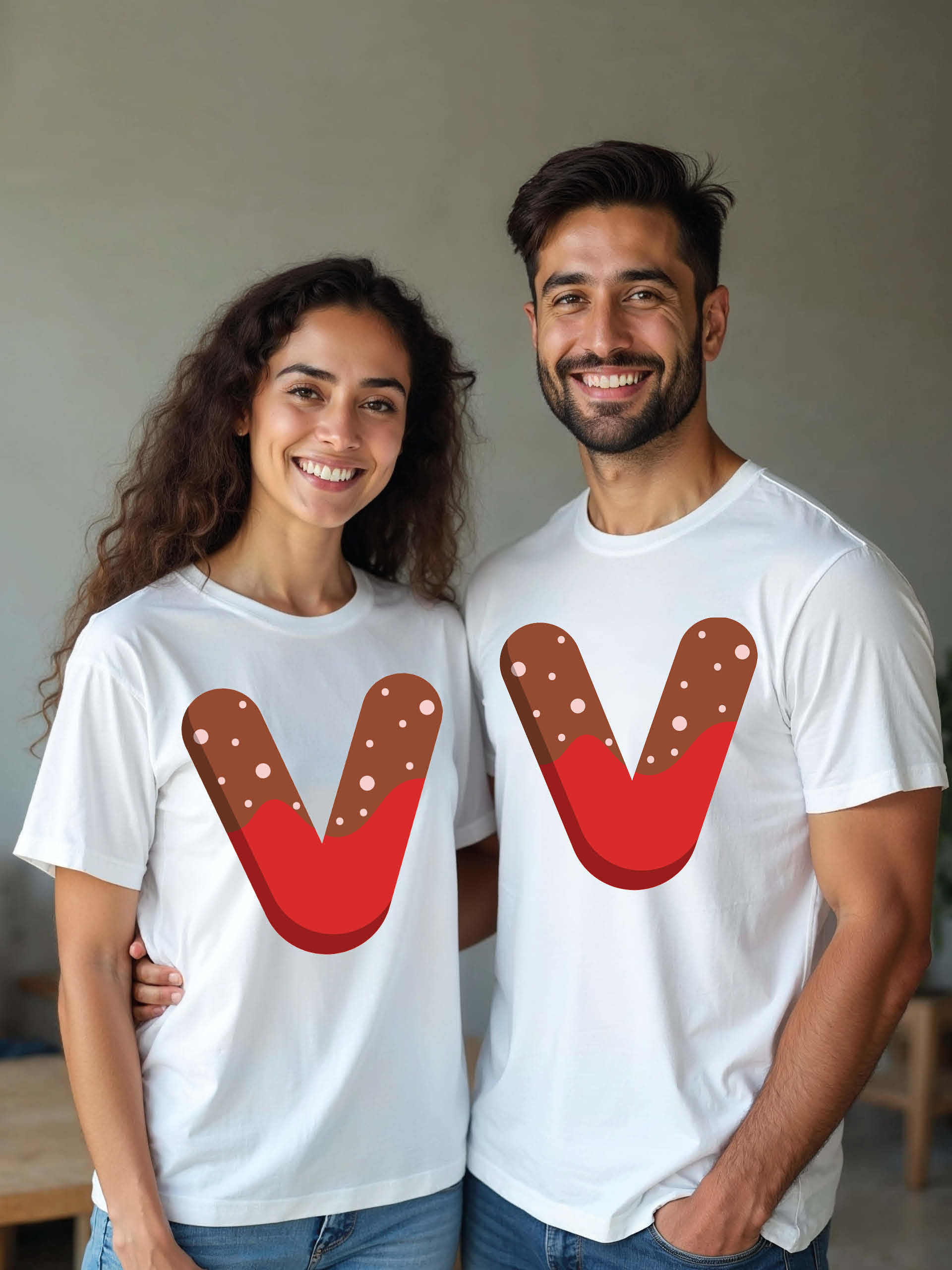 Valentine’s Cartoon Couple Matching Tee Lovers Edition – Best Price