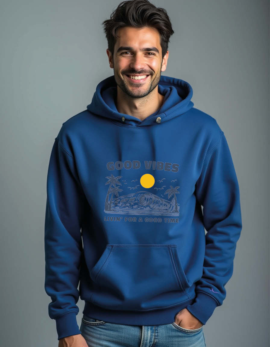 Thumbnail: Good vibes live for good time Unisex Graphic Printed Hoodie