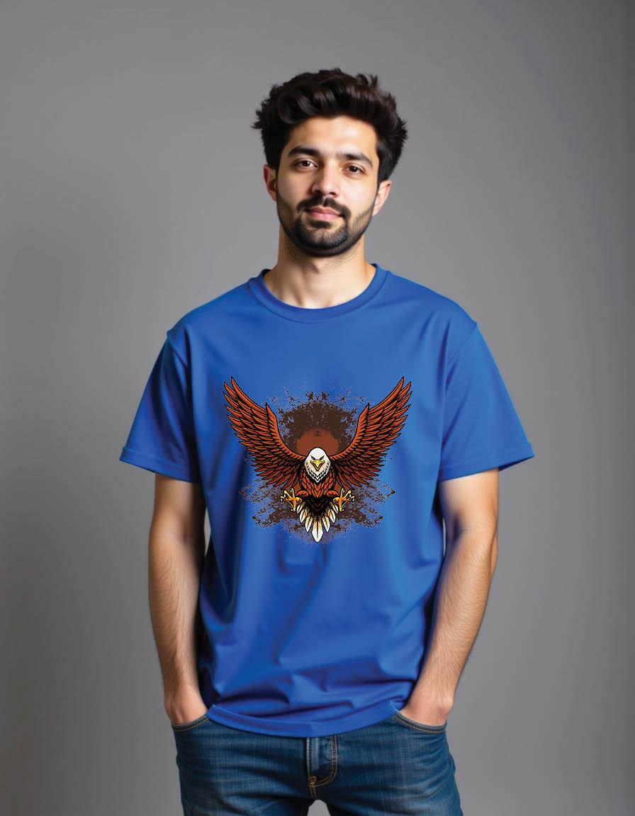 Thumbnail: cool fly eagle mens printed graphic t shirt
