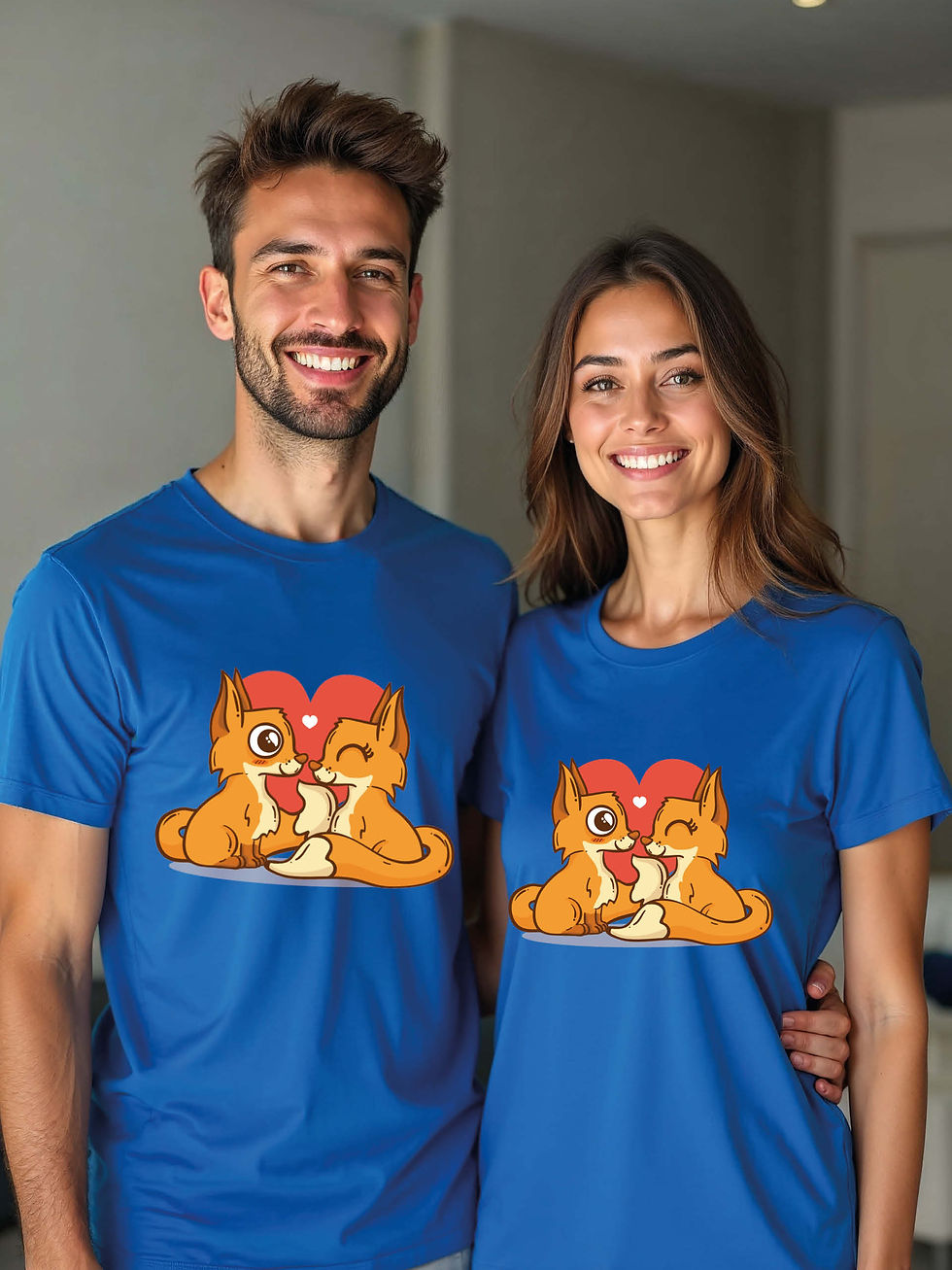 Romantic Animal Couple Matching Tee Lovers Edition – Shop Now