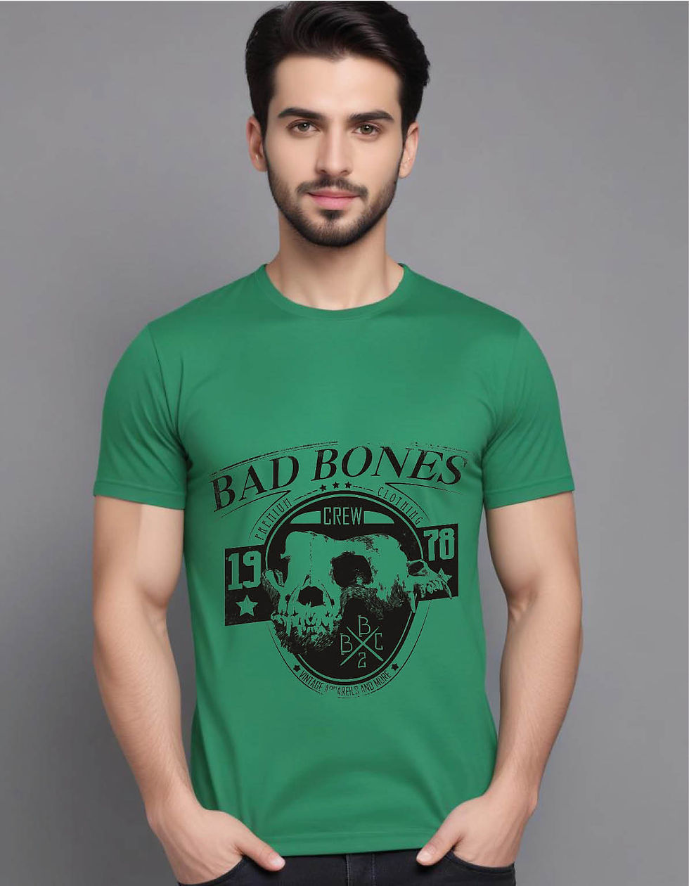 Thumbnail: bad bones crew bad animal skeleton mens printed graphic t shirt