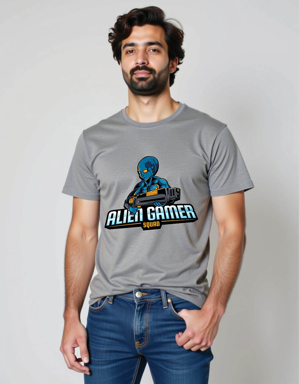 Thumbnail: alien soldier mascot esport mens printed graphic t shirts